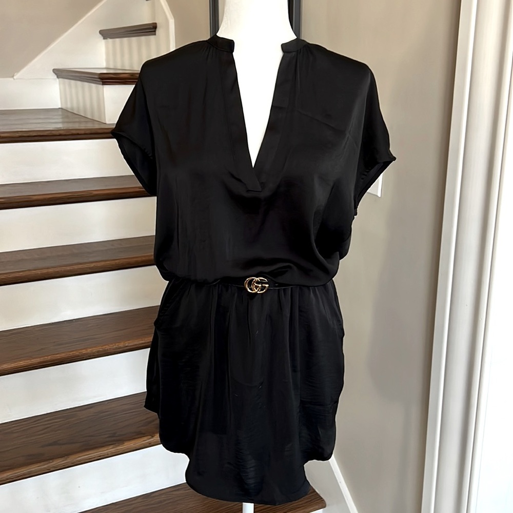 Banana Republic Silky Black Mini Dress - Size 2